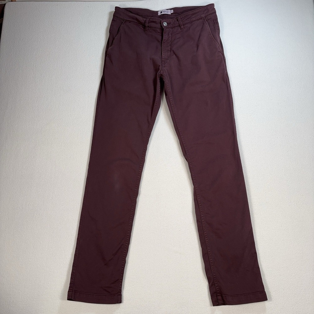 NN07 No Nationality Marco Pants Mens 32x31* Burgundy Slim Stretch Italian Cotton